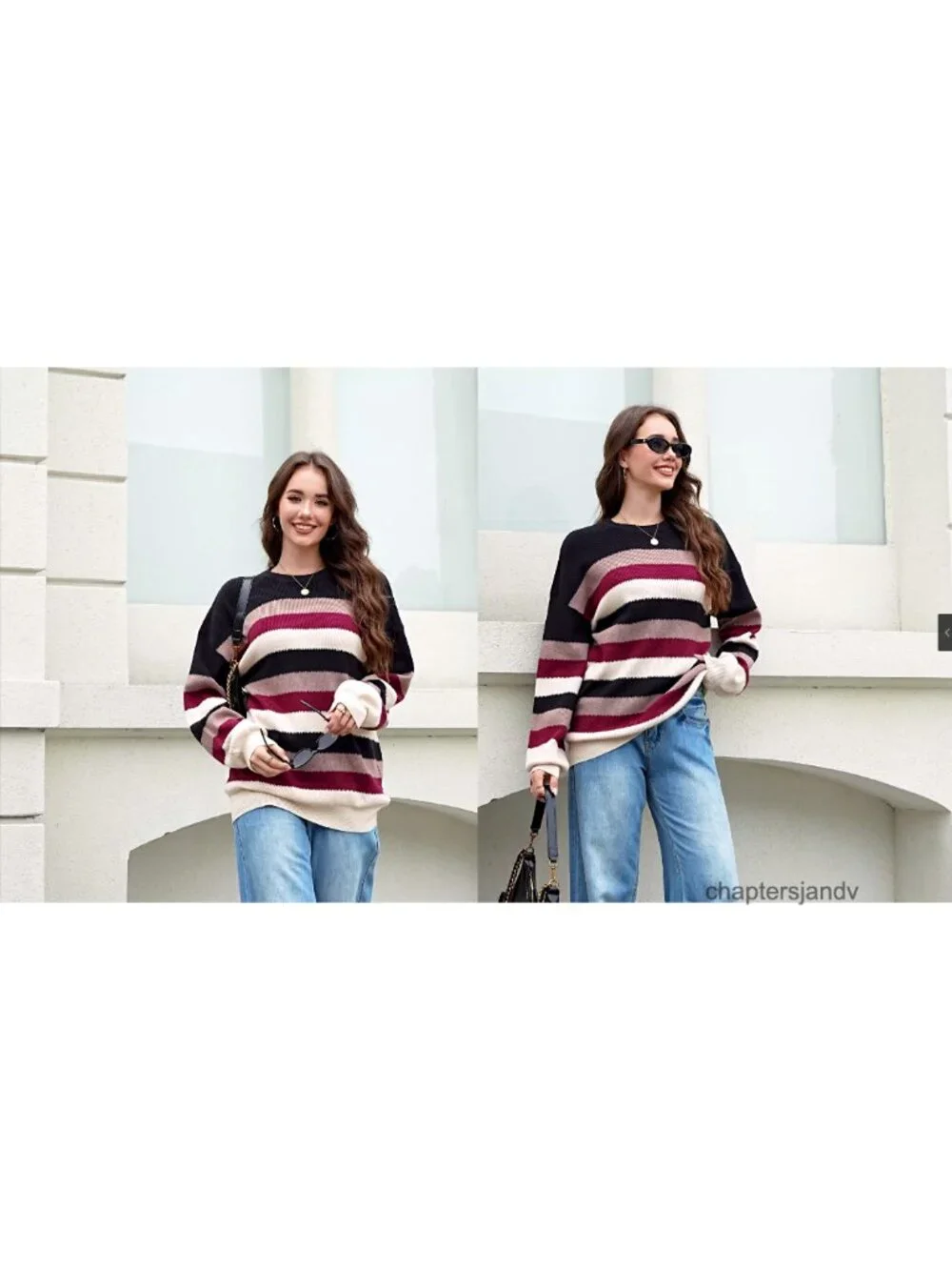 Oversized Knit Sweater Crewneck Long Sleeve Pullover Fall Winter